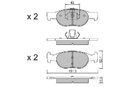 Комплект тормозных колодок (AISIN: BPFI-1002)